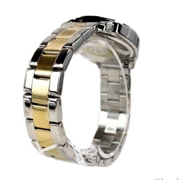 NEW Coach Women's Boyfriend Watch Crystal Bezel Logo Dial Silver and Gold Toned - Picture 8 of 12